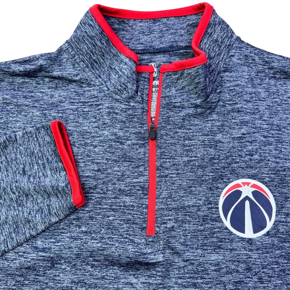 Fanatics Washington Wizards 1/4 Zip Pullover Shirt Heathered Gray Mens Large